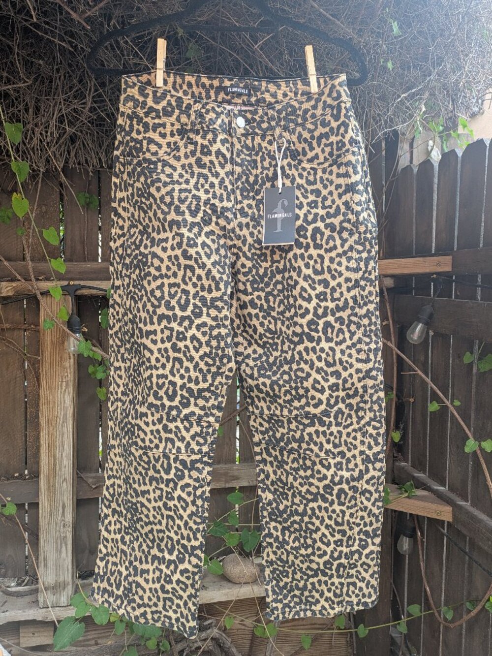 Flamingals Leopard Barrel Jeans Sz S